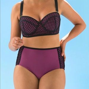 Purple & black two-piece swimsuit (NWT and liner)!